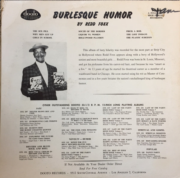 Redd Foxx : Burlesque Humor (LP)