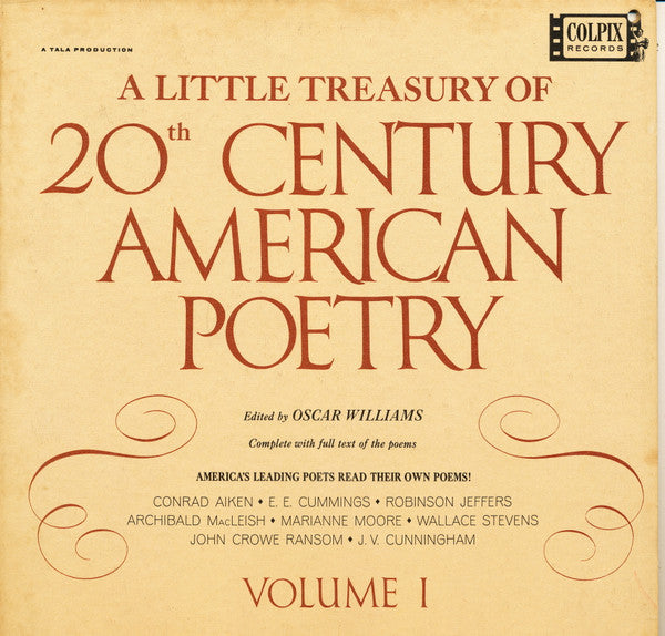 Various : A Little Treasury Of 20th Century American Poetry   Volume 1 (LP, Album)