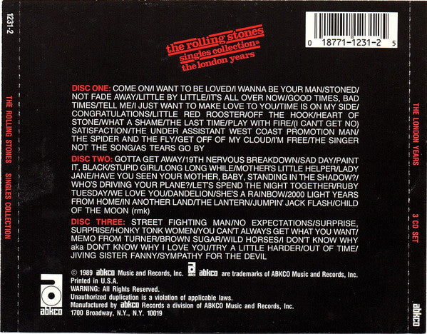 The Rolling Stones : Singles Collection✱ The London Years (3xCD, Comp, RE, RM)