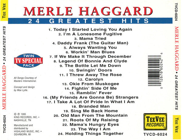 Merle Haggard : 24 Greatest Hits (CD, Comp)
