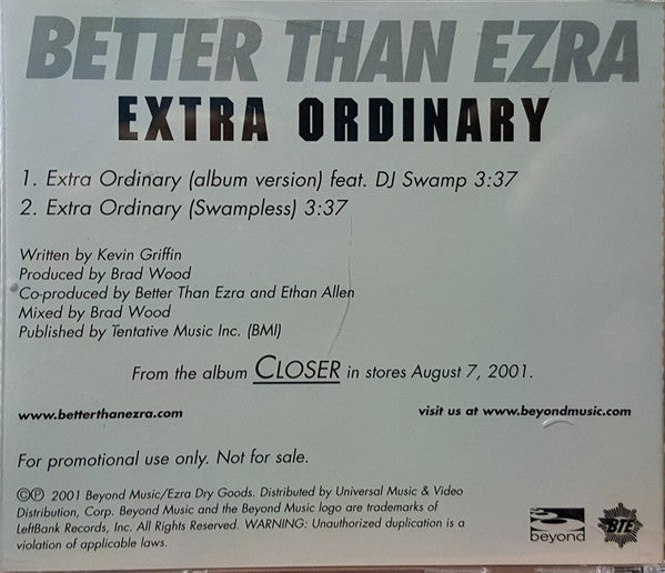 Better Than Ezra : Extra Ordinary (CD, Single, Promo)