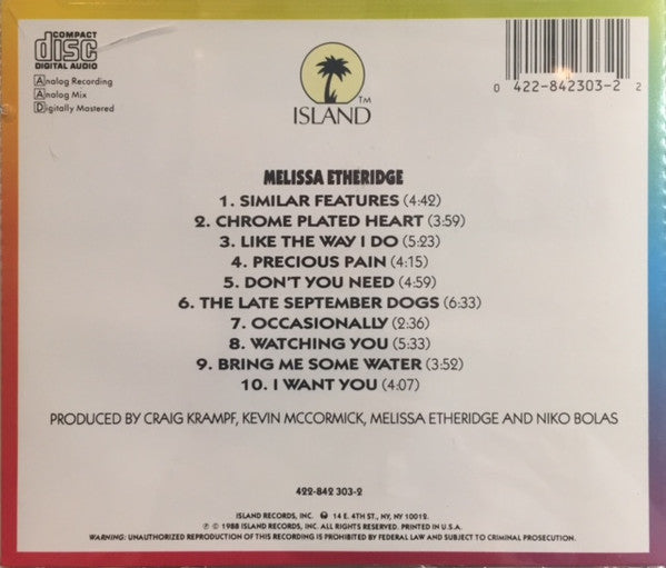 Melissa Etheridge : Melissa Etheridge (CD, Album, RE)