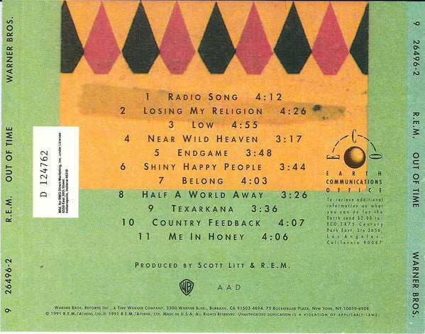 R.E.M. : Out Of Time (CD, Album, Club, RP)