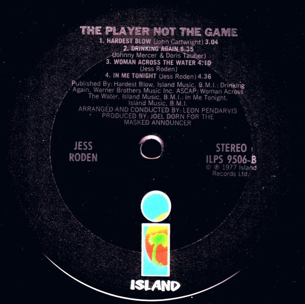 Jess Roden : The Player Not The Game (LP, Album)