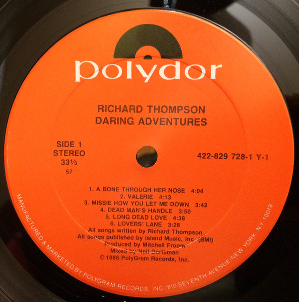 Richard Thompson : Daring Adventures (LP, Album, 57 )