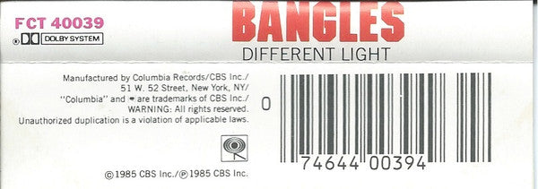 Bangles : Different Light (Cass, Album)