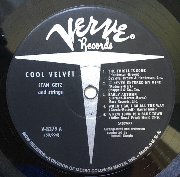 Stan Getz And Strings : Cool Velvet (LP, Album, Mono, RE, MGM)