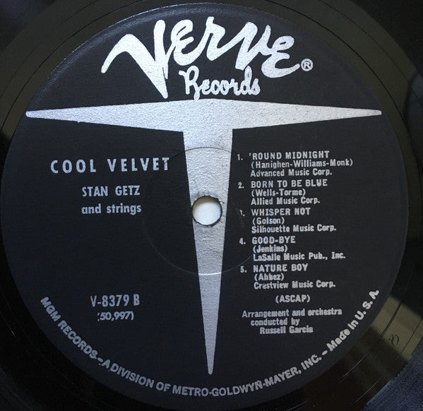 Stan Getz And Strings : Cool Velvet (LP, Album, Mono, RE, MGM)