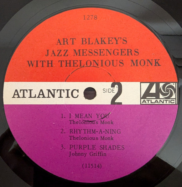 Art Blakey's Jazz Messengers* With Thelonious Monk : Art Blakey's Jazz Messengers With Thelonious Monk (LP, Album, Mono, RP)