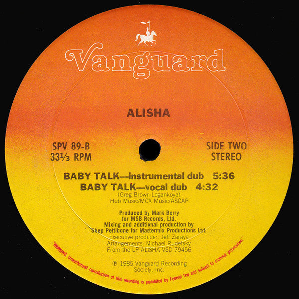 Alisha : Baby Talk (12")