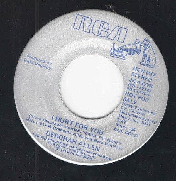 Deborah Allen : I Hurt For You (7", Single, Promo)