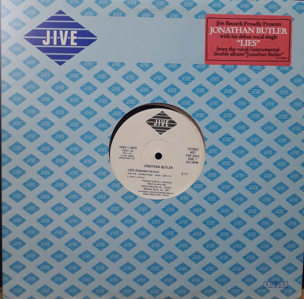 Jonathan Butler : Lies (12", Single, Promo)
