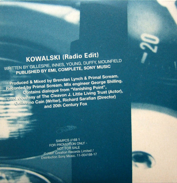 Primal Scream : Kowalski (CD, Single, Promo)