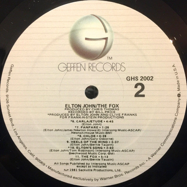 Elton John : The Fox (LP, Album, Spe)