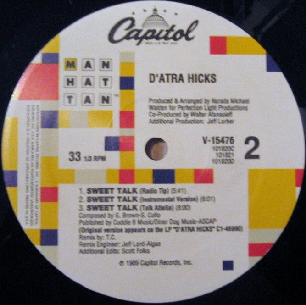 D'Atra Hicks : Sweet Talk (12")