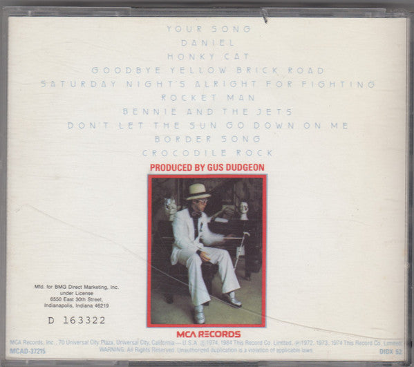 Elton John : Greatest Hits (CD, Comp, Club, RE, BMG)
