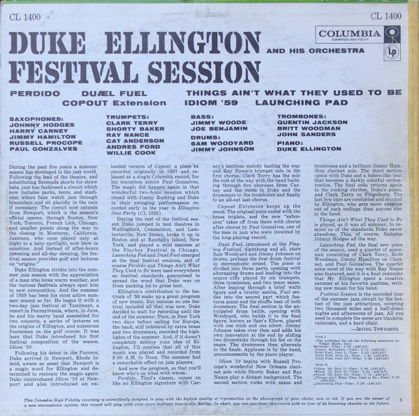 Duke Ellington And His Orchestra : Festival Session (LP, Mono)