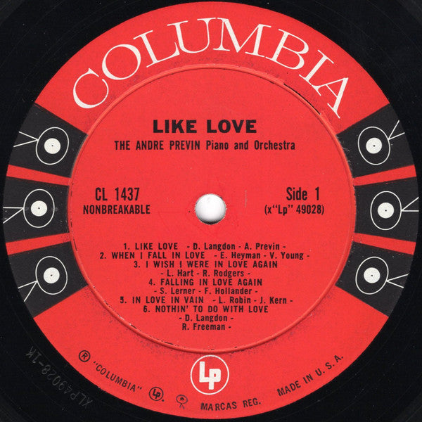 André Previn : Like Love (LP, Album, Mono)