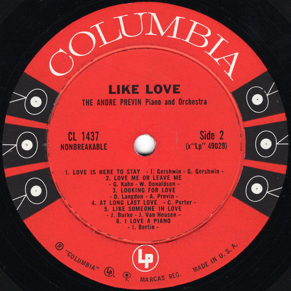 André Previn : Like Love (LP, Album, Mono)