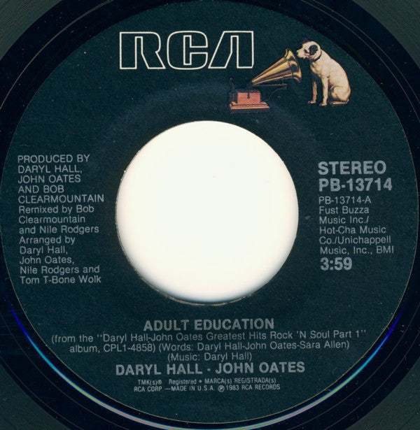 Daryl Hall & John Oates : Adult Education (7", Single, Styrene)