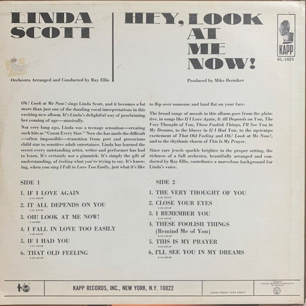 Linda Scott : Hey, Look At Me Now! (LP, Album, Mono)