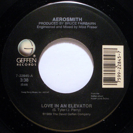 Aerosmith : Love In An Elevator (7", Single, Com)