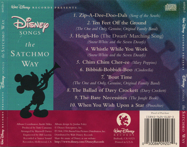 Louis Armstrong : Disney Songs The Satchmo Way (CD, Album, RE)