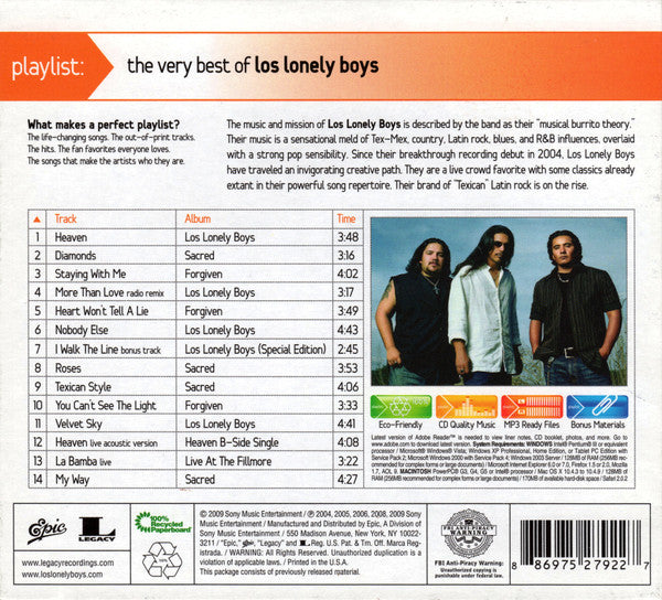 Los Lonely Boys : Playlist: The Very Best Of Los Lonely Boys (CD, Comp, Enh)