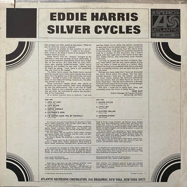 Eddie Harris : Silver Cycles (LP, Album, MO )