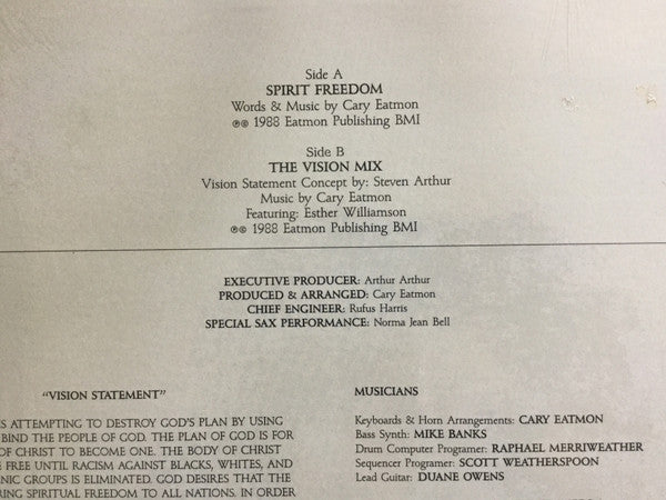Arthur Arthur : Spirit Freedom (12", Single)