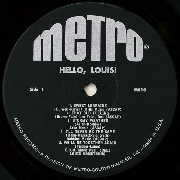 Louis Armstrong : Hello, Louis! (LP, Comp, Mono)