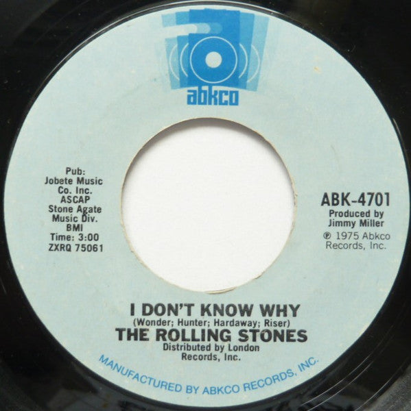 The Rolling Stones : I Don't Know Why / Try A Little Harder (7", Single, Styrene)