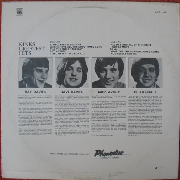 Kinks* : Kinks Greatest Hits (LP, Comp)