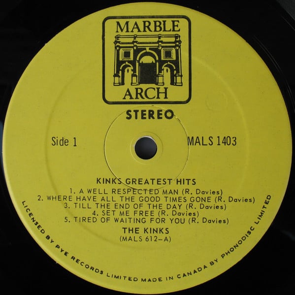 Kinks* : Kinks Greatest Hits (LP, Comp)