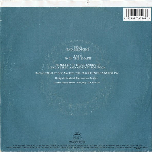 Bon Jovi : Bad Medicine (7", Single, Spe)