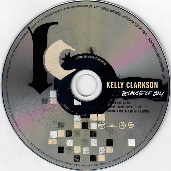 Kelly Clarkson : Because Of You (CD, Single, Promo)