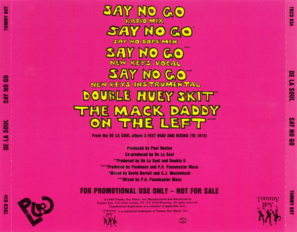De La Soul : Say No Go (CD, Single, Promo)