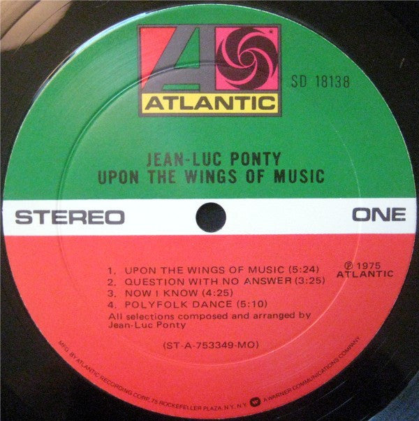 Jean-Luc Ponty : Upon The Wings Of Music (LP, Album, MO )