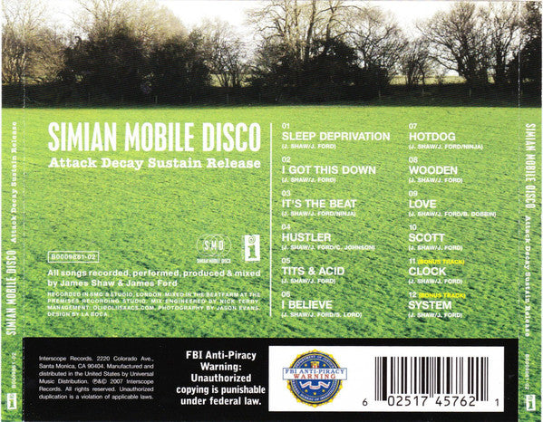 Simian Mobile Disco : Attack Decay Sustain Release (CD, Album)