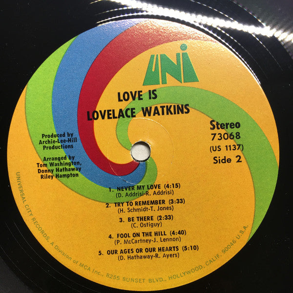Lovelace Watkins : Love Is (LP, Album)