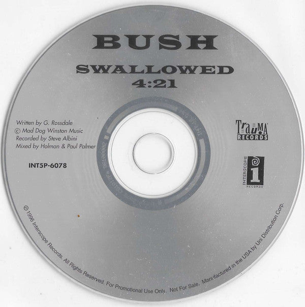 Bush : Swallowed (CD, Single, Promo)