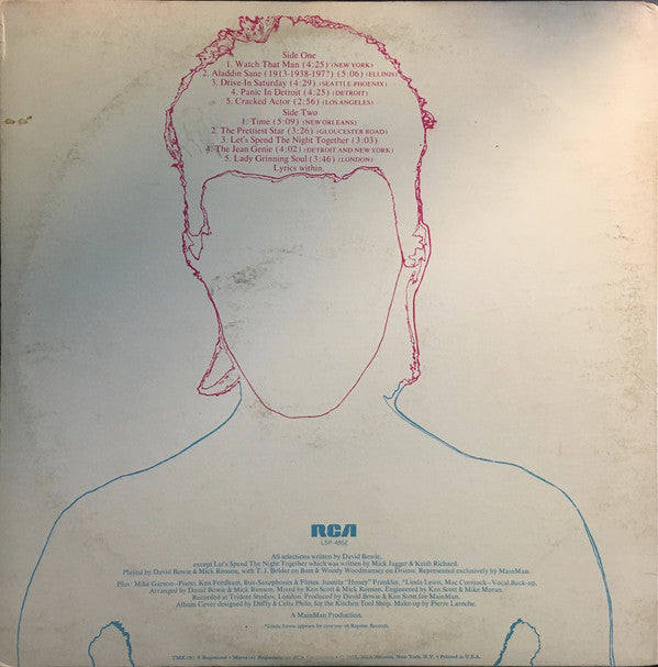 David Bowie : Aladdin Sane (LP, Album, RP, Gat)