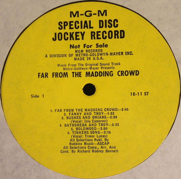 Richard Rodney Bennett : Far From The Madding Crowd: Music From The Original Sound Track (LP, Album, Mono, Promo)