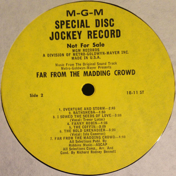 Richard Rodney Bennett : Far From The Madding Crowd: Music From The Original Sound Track (LP, Album, Mono, Promo)