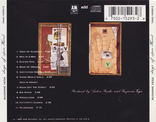 Suzanne Vega : Days Of Open Hand (CD, Album)