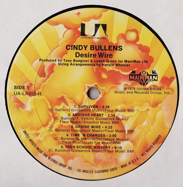 Cindy Bullens : Desire Wire (LP, Album, All)