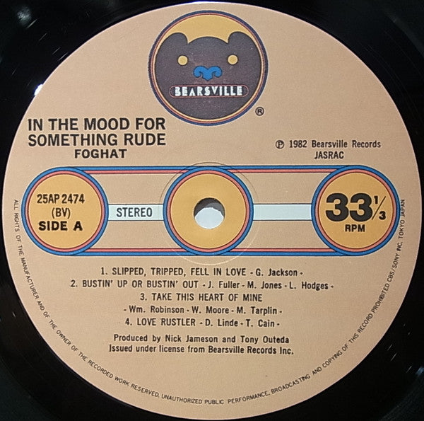 Foghat : In The Mood For Something Rude (LP, Album)