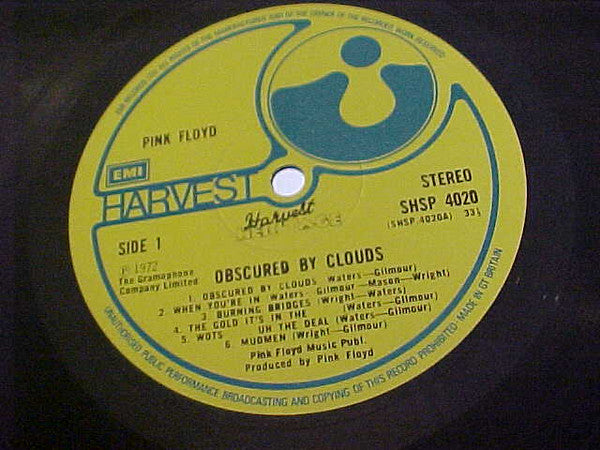 Pink Floyd : Obscured By Clouds (LP, Album, RE)