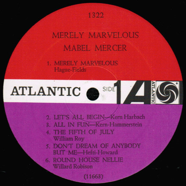 Mabel Mercer : Merely Marvelous (LP, Mono, RE, RP)