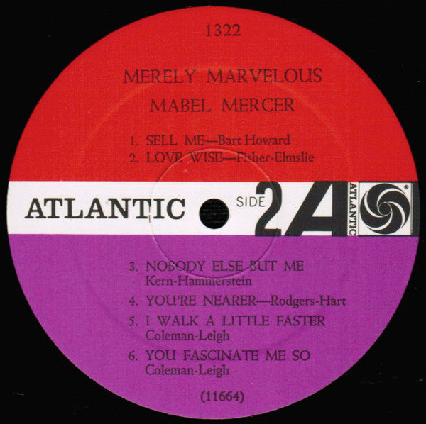 Mabel Mercer : Merely Marvelous (LP, Mono, RE, RP)